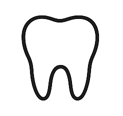 Simple outline of a tooth representing general dental care