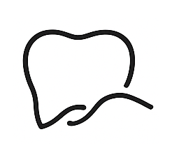 Tooth outline with a smooth curve symbolizing cosmetic or smile makeover dentistry